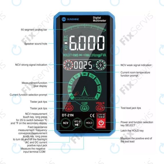 Sunshine DT-21N - Dotykový Multimeter