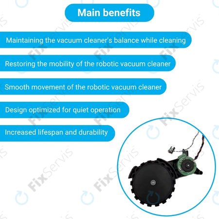 Xiaomi Robot Vacuum X10, Dreame Z10 Pro, L10 Plus, D10 Plus - Koleso s Motorom (Pravé) (Čierne)