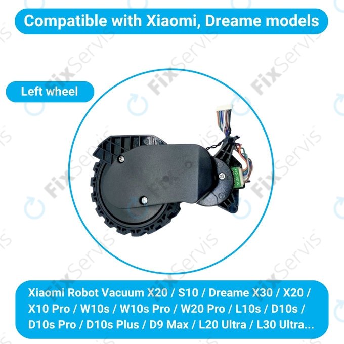 Xiaomi Robot Vacuum X20, S10, Dreame X30, X20, X10 Pro - Koleso s Motorom (Pravé) (Čierne)