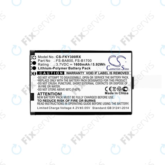 Batéria pre Flysky FA605, FS-GT2B, FS-I10, 1600mAh, Li-Pol, 3.7V, FS-BA800, HQ