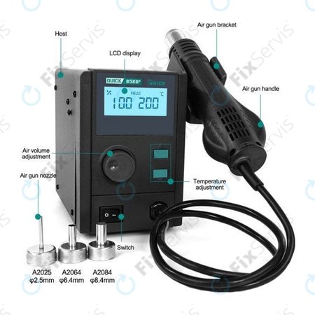 Quick 858D+ - Teplovzdušná Spájkovacia Stanica