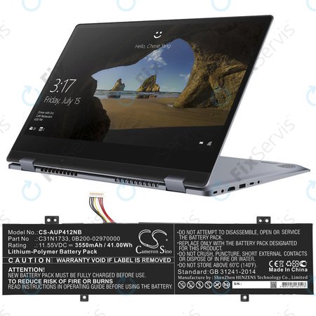 Batéria pre Asus VivoBook Flip 14 Tp412fa/ua, 3550mAh, Li-Pol, 11.55V, C31N1733, HQ