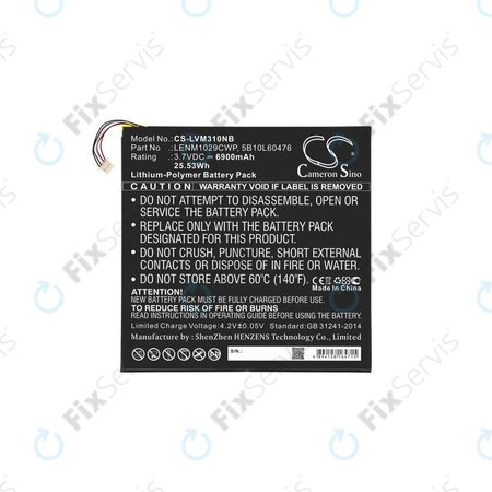 Batéria pre Lenovo Miix 300, Miix 310, 6900mAh, Li-Pol, 3.7V, LENM1029CWP, HQ