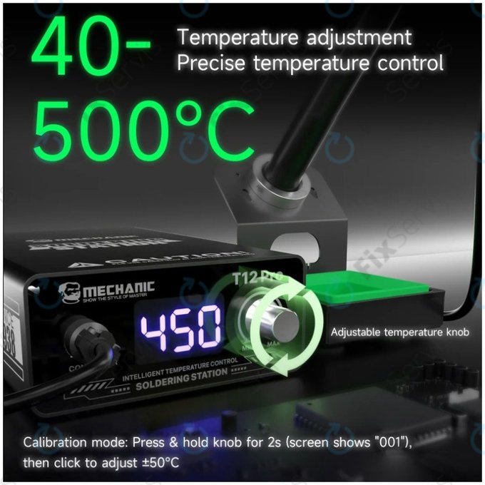 Mechanic T12 Pro - Digitálna Spájkovacia Stanica (Black)