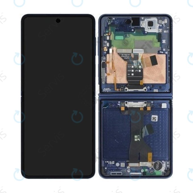 Samsung Galaxy Z Flip 7 F766B - LCD Displej + Dotykové Sklo + Rám (Blue Shadow) - GH82-37581A Genuine Service Pack