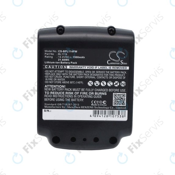 Batéria pre Black & Decker ASL146BT12A, LBXR16, SSL20SB, 1500mAh, Li-Ion, 14.4V, BL1114, HQ