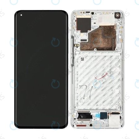 Xiaomi Mi 11, Mi 11 Pro - LCD Displej + Dotykové sklo + Rám (Cloud White) - 56000700K200 Genuine Service Pack