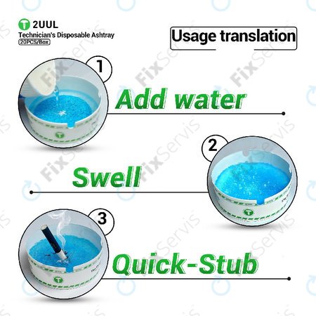 Jednorazový popolník pre technikov, 2UUL AS01, 20ks/box