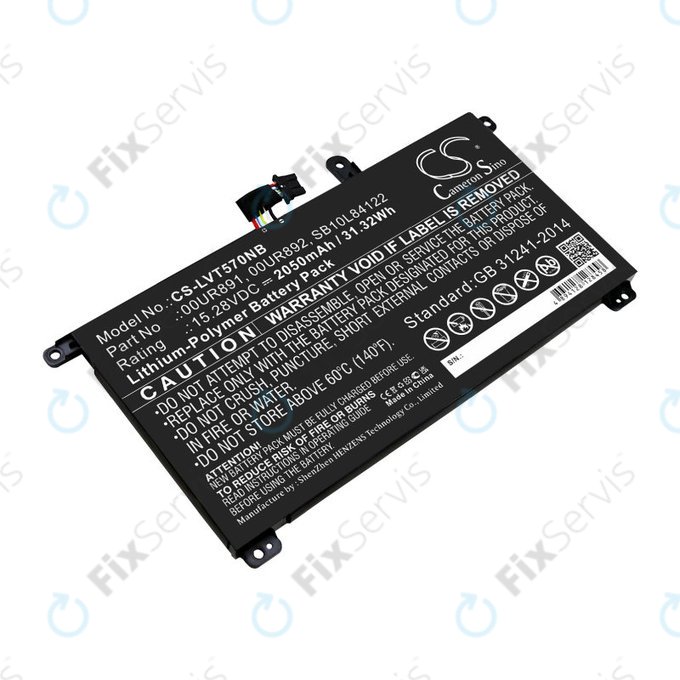Batéria pre Lenovo ThinkPad P51s, P52s, T570, T580, 2050mAh, Li-Pol, 15.28V, 00UR891, HQ