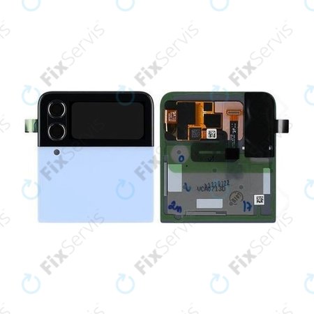 Samsung Galaxy Z Flip 4 F721B - LCD Displej + Dotykové Sklo + Rám (Vonkajší) (Blue) - GH97-27947D Genuine Service Pack