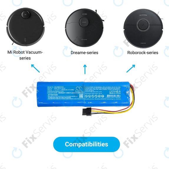 Xiaomi Mi Robot Vacuum Mop-series, Dream-series, Roborock-series - Batéria BRR-2P4S-5200 Li-Ion 14.4V 5200mAh HQ