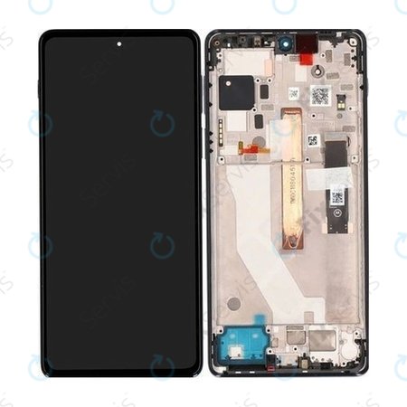 Motorola Edge 20 Pro XT2153 - LCD Displej + Dotykové sklo + Rám (Midnight Blue) - 5D68C19375 Genuine Service Pack