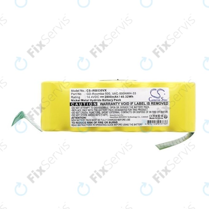 iRobot Roomba 500, 600, 700, 800, 900-series, R3, Scooba 450, Vileda 137173 - Batéria 11702, GD-Roomba-500, VAC-500NMH-33 Ni-MH 14.4V 2800mAh HQ