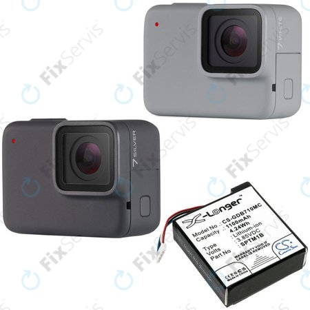Batéria pre Gopro Hero 7 Silver, White, 1100mAh, Li-Ion, 3.85V, SPTM1B, HQ