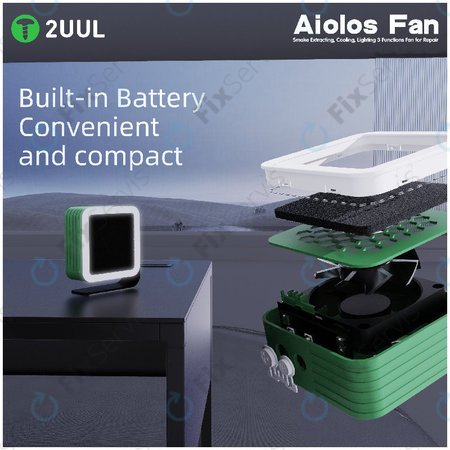 Odsávač dymu a ventilátor s LED osvetlením, 2UUL DA98