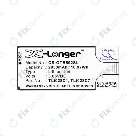 Batéria pre Alcatel 1b 2020, Alcatel Ot-5002a, 2850mAh, Li-Ion, 3.85V, TLI028C1, HQ
