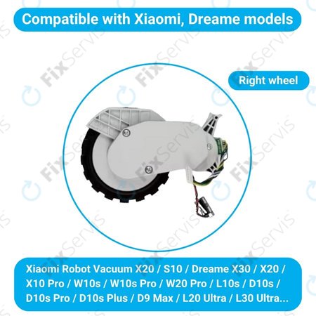 Xiaomi Robot Vacuum X20, S10, Dreame X30, X20, X10 Pro - Koleso s Motorom (Pravé) (Biele)