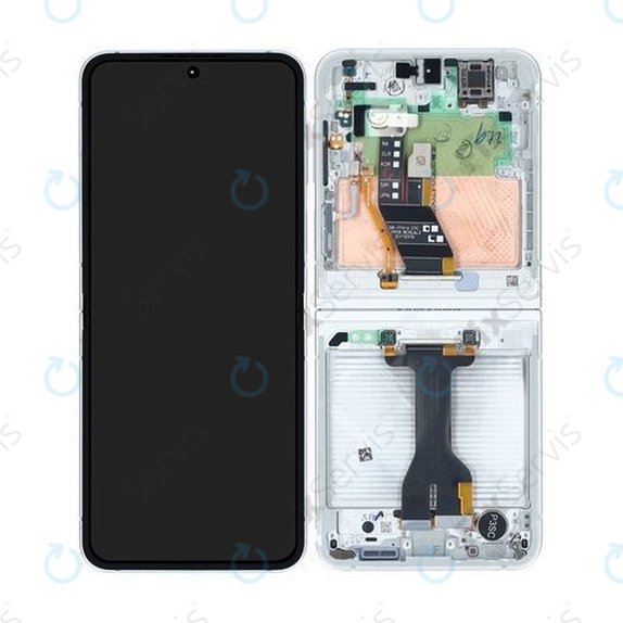 Samsung Galaxy Z Flip 6 F741B - LCD Displej + Dotykové Sklo + Rám (White) - GH82-35014F Genuine Service Pack