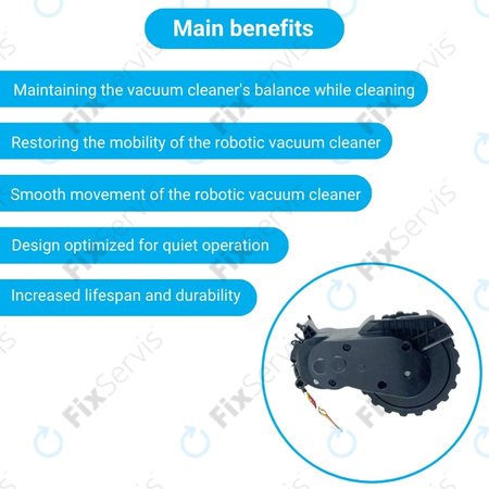 Xiaomi Mijia E10, E12, Mi Robot Vacuum Mop 2 Lite, 2 Pro - Koleso s Motorom (Ľavé) (Čierne)