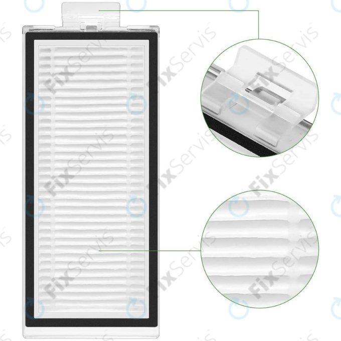 Sada náhradných dielov pre Xiaomi Roborock Q7+, Q7 Max, Q7 Max+ (1x Hlavná kefa, 2x Filter, 2x Bočná kefa - Biela)
