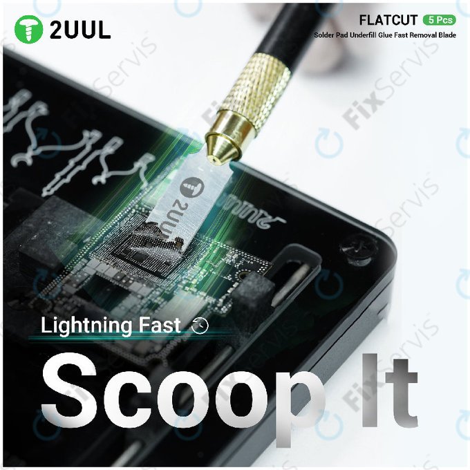 Čepele na odstraňovanie underfill lepidla, plochý rez, 2UUL DA28, 5ks/balenie