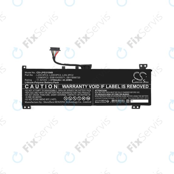 Batéria pre Lenovo IdeaPad Gaming 3, 3750mAh, Li-Pol, 11.52V, L20C3PC2, HQ