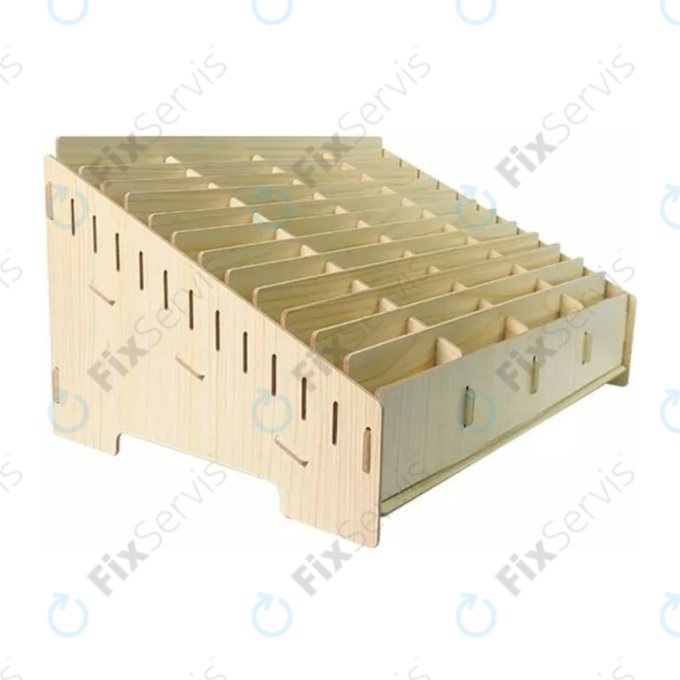 Univerzálny drevený stojan / organizér pre telefóny s 48 priehradkami