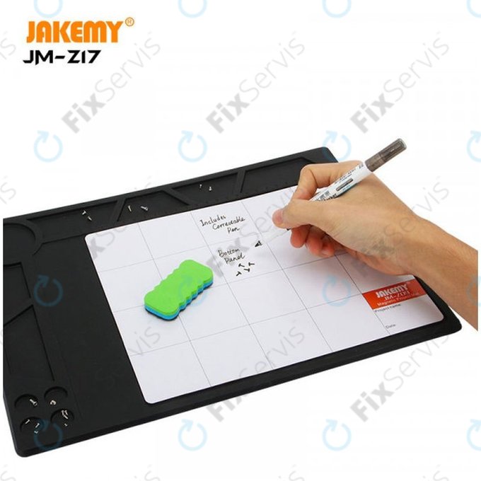 Jakemy JM-Z17 - ESD Teplovzdorná Silikónová Podložka - 36 x 26cm + Magnetická Podložka