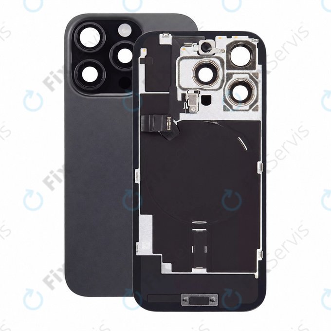 Sklo zadného housingu pre iPhone 16 Pro, Black Titanium, Pulled A