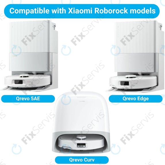 Sada náhradných dielov pre Xiaomi Roborock Qrevo, Qrevo Curv, Qrevo Edge, Qrevo 5AE (1x Hlavná kefa, 2x Filter, 2x Bočná kefa)