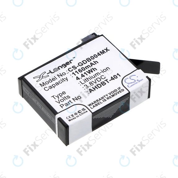 Batéria pre GoPro Hero 4, 1160mAh, Li-Ion, 3.8V, AHDBT-401, HQ