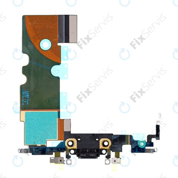 Apple iPhone 8 - Nabíjací Konektor + Flex Kábel (Black)