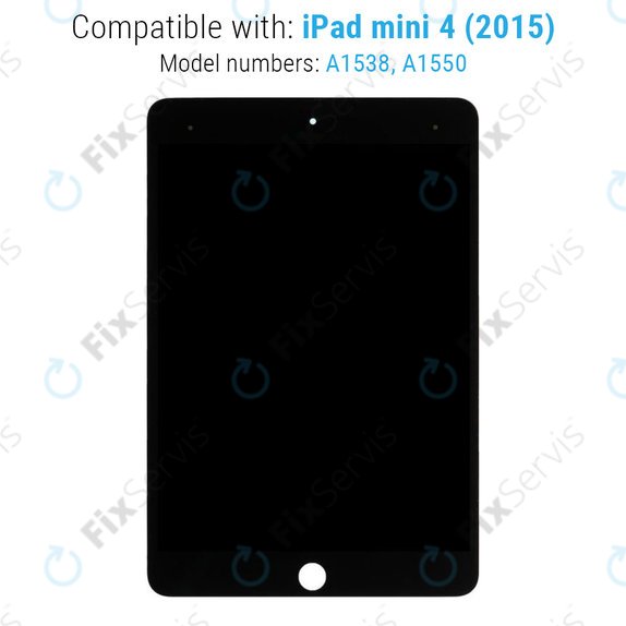 LCD Displej pre iPad Mini 4, Black, Dotykové sklo bez rámu