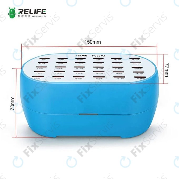 Relife RL-304M - Smart Servisná Nabíjacia Stanica - 30x USB / 160W