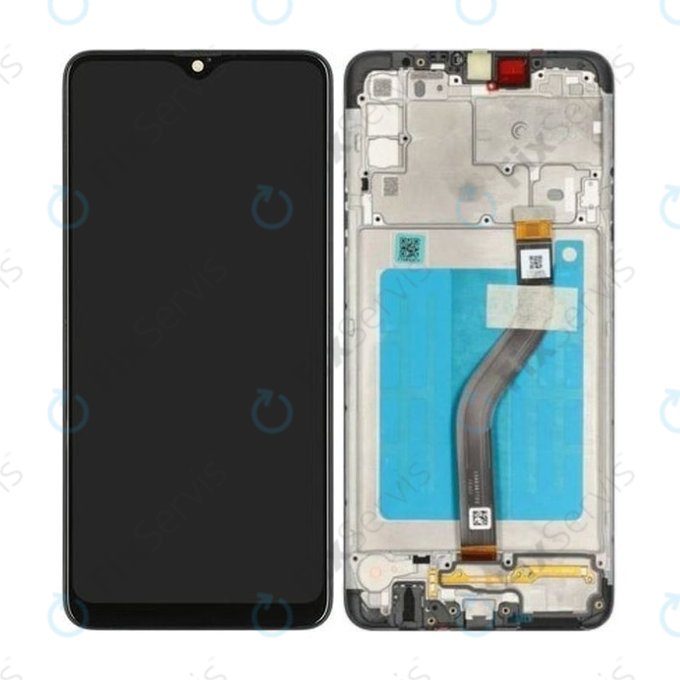 Samsung Galaxy A20s A207F - LCD Displej + Dotykové Sklo + Rám (Black) - GH81-17774A Genuine Service Pack