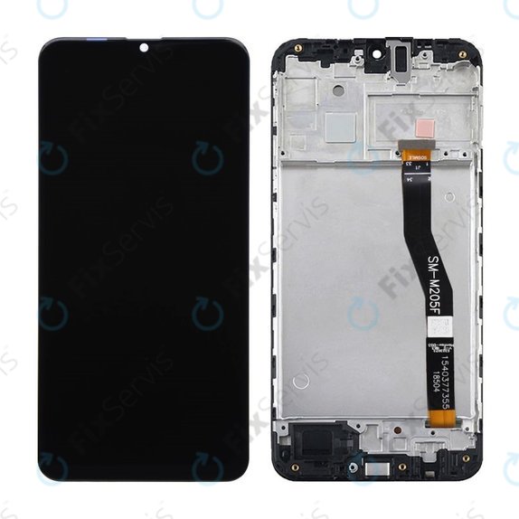 Samsung Galaxy M20 M205F - LCD Displej + Dotykové Sklo + Rám (Black) TFT