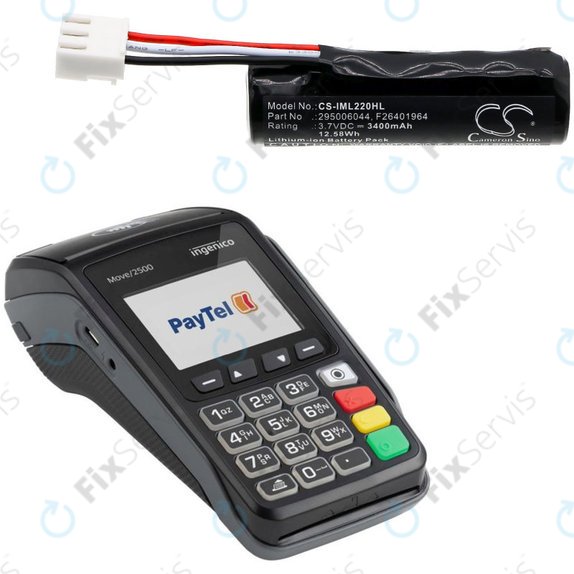 Batéria pre Ingenico IWL220, 255, 258, 280, Ingenico MOVE 2500, 3000, 3500, 3400mAh, Li-Ion, 3.7V, 295006044, HQ
