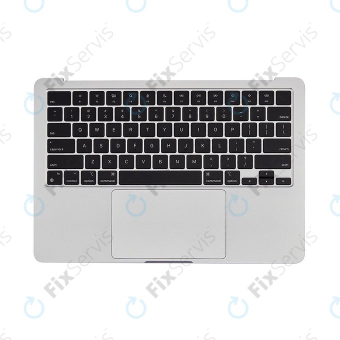 Horný rám klávesnice pre MacBook Air 13", A3113 (2024), s klávesnicou US a batériou, Silver, 661-40228, Genuine Apple