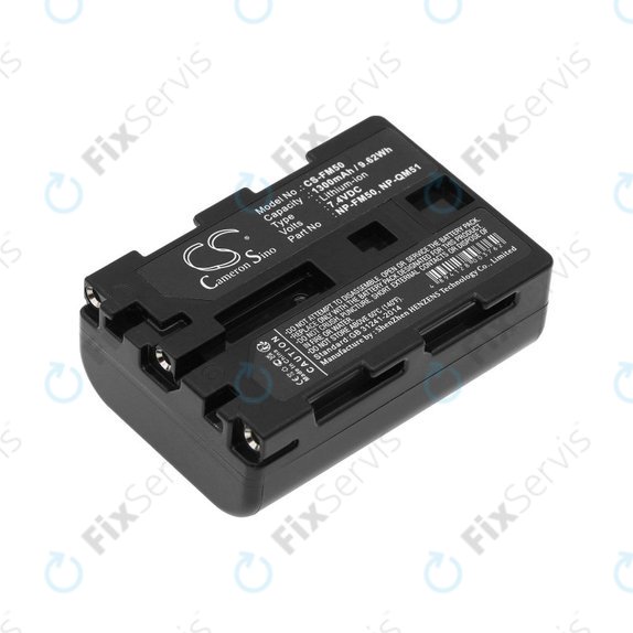 Batéria pre Sony CCD-TR108, Cyber-shot DSC-S50, 1300mAh, Li-Ion, 7.4V, NP-QM51, HQ
