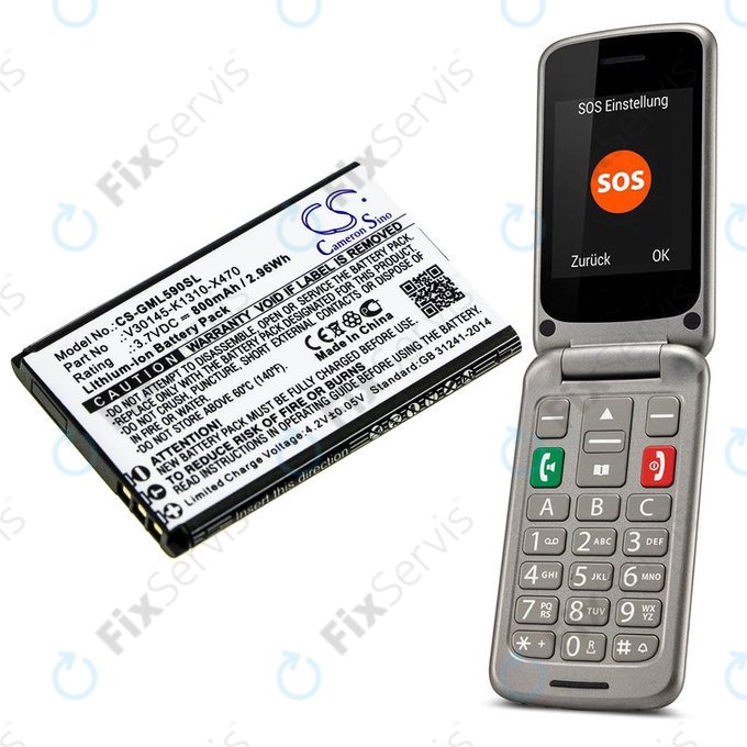 Batéria pre Saiet Lumina, Ready, Single, Brondi Amico Favoloso, Gigaset GI390, 590, 800mAh, Li-Ion, 3.7V, V30145-K1310-X470, HQ