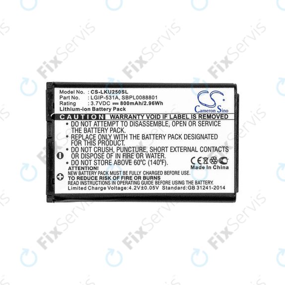 Batéria pre LG T500, 800mAh, Li-Ion, 3.7V, LGIP-531A, HQ