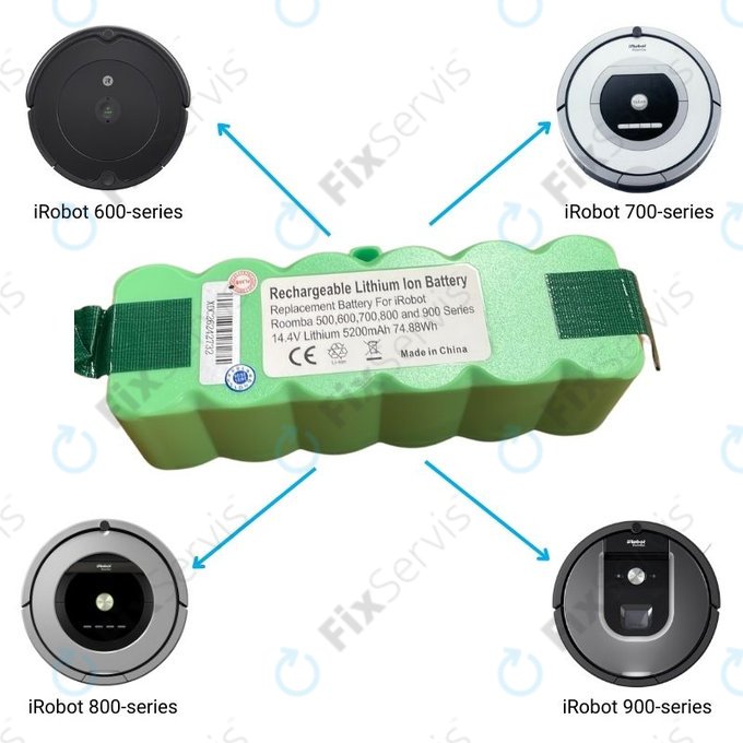 iRobot Roomba 600, 700, 800, 900-series - Batéria 2130LI, 4502233, 4374392 Li-Ion 14.4V 5200mAh