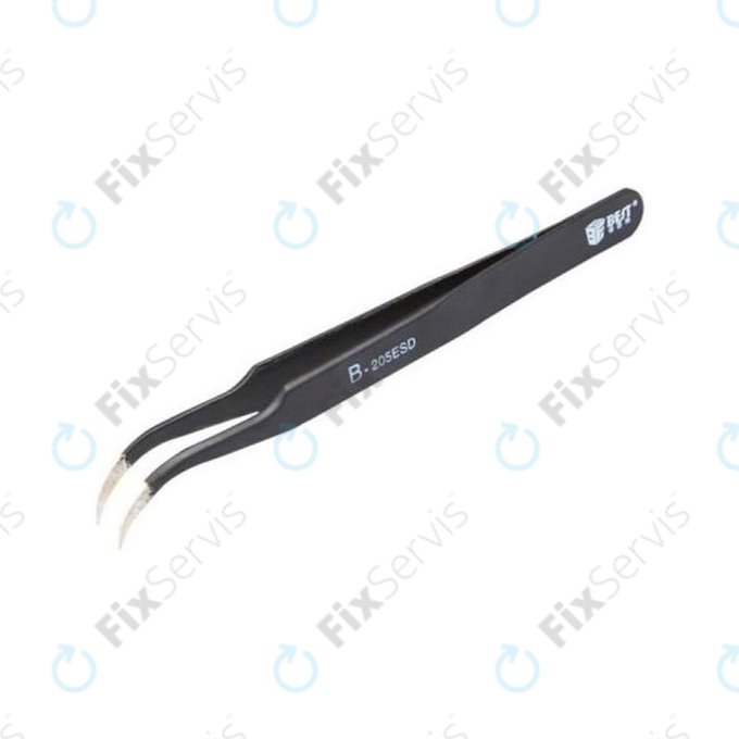 Best B-205ESD - ESD Kovová Pinzeta s Prehnutou Špičkou (117mm)