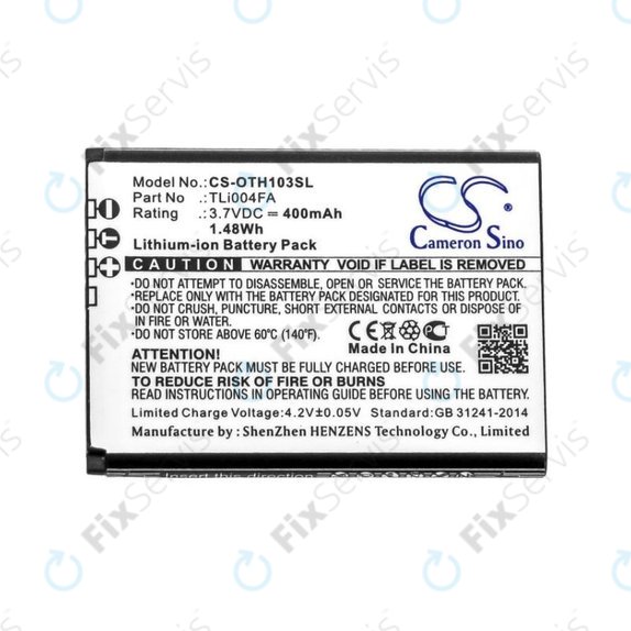 Batéria pre Alcatel OneTouch 1013, 1035D, 1046D, 400mAh, Li-Ion, 3.7V, TLi004FA, HQ