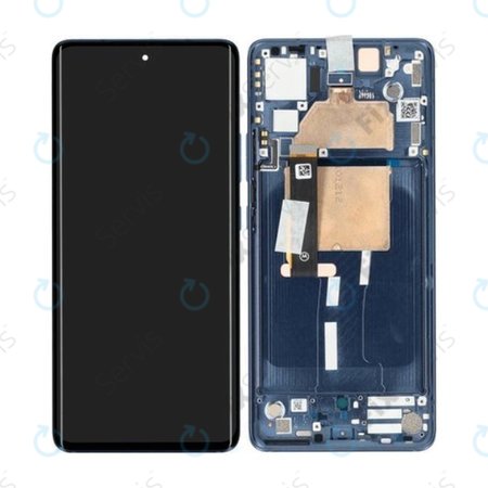 Motorola Edge 30 Fusion - LCD Displej + Dotykové Sklo + Rám (Neptune Blue) - 5D68C21190 Genuine Service Pack