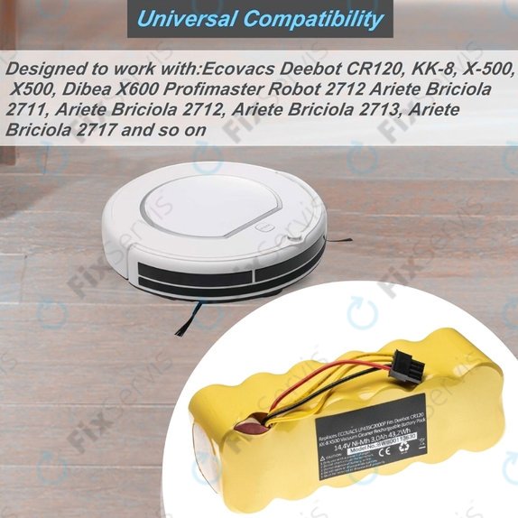 Ecovacs Deebot CR120, KK-8, X500 - Batéria LP43SC2000P Ni-MH 14.4V 3000mAh
