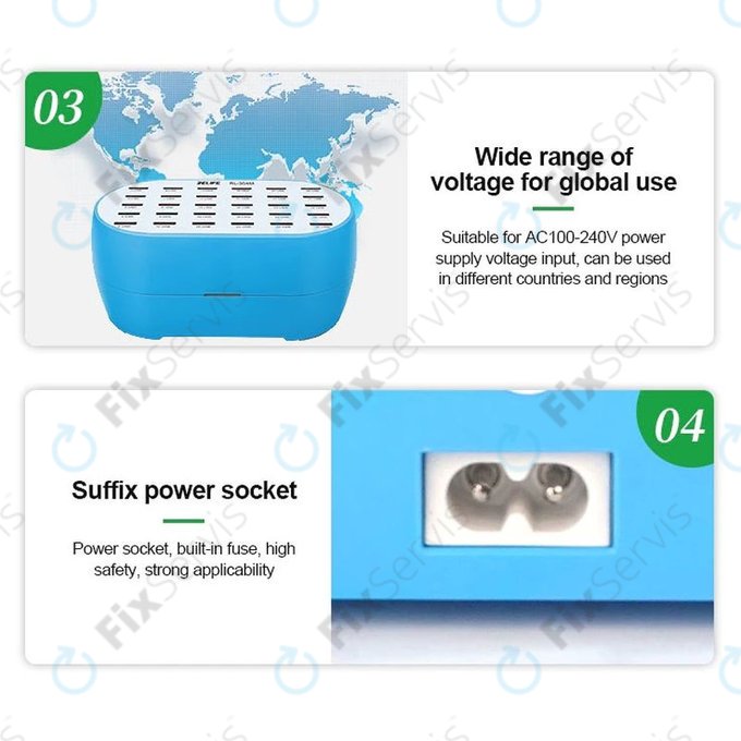Relife RL-304M - Smart Servisná Nabíjacia Stanica - 30x USB / 160W