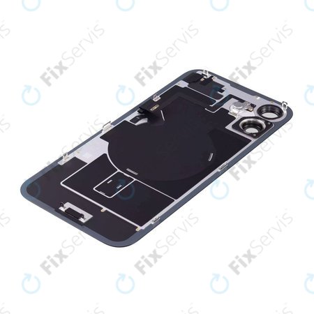 Apple iPhone 16 - Sklo Zadného Housingu + Sklíčko Kamery + Kovový Pliešok + Magsafe Magnet (Black)