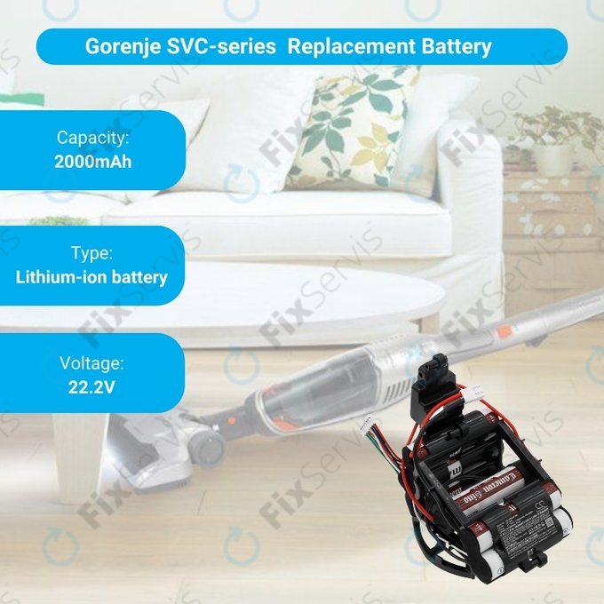 Gorenje SVC-series - Batéria 861790 Li-Ion 22.2V 2000mAh HQ