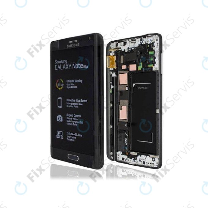 Samsung Galaxy Note Edge N915FY - LCD Displej + Dotykové Sklo + Rám (Black) - GH97-16636A Genuine Service Pack